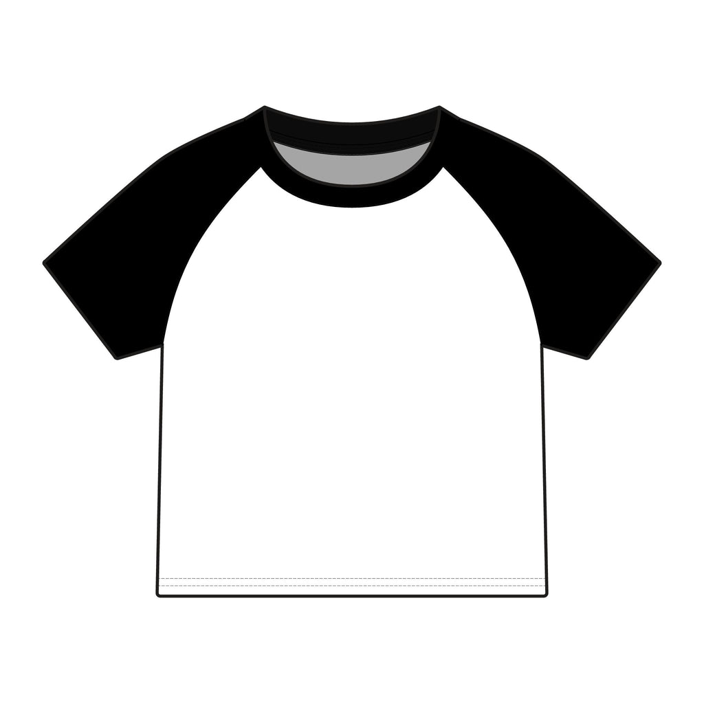 Travortium Script Raglan Tee — Women's Micro Rib Baseball Shirt