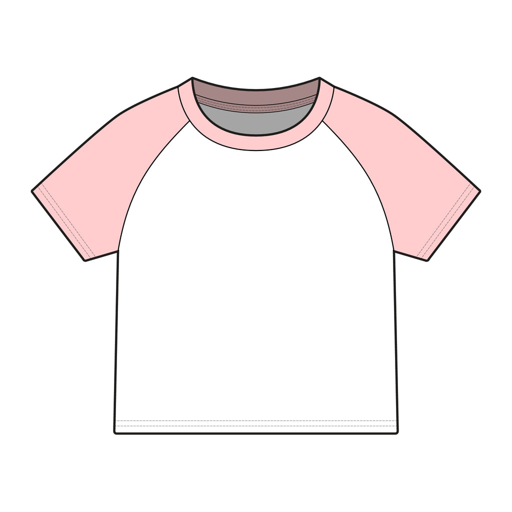 Travortium Script Raglan Tee — Women's Micro Rib Baseball Shirt