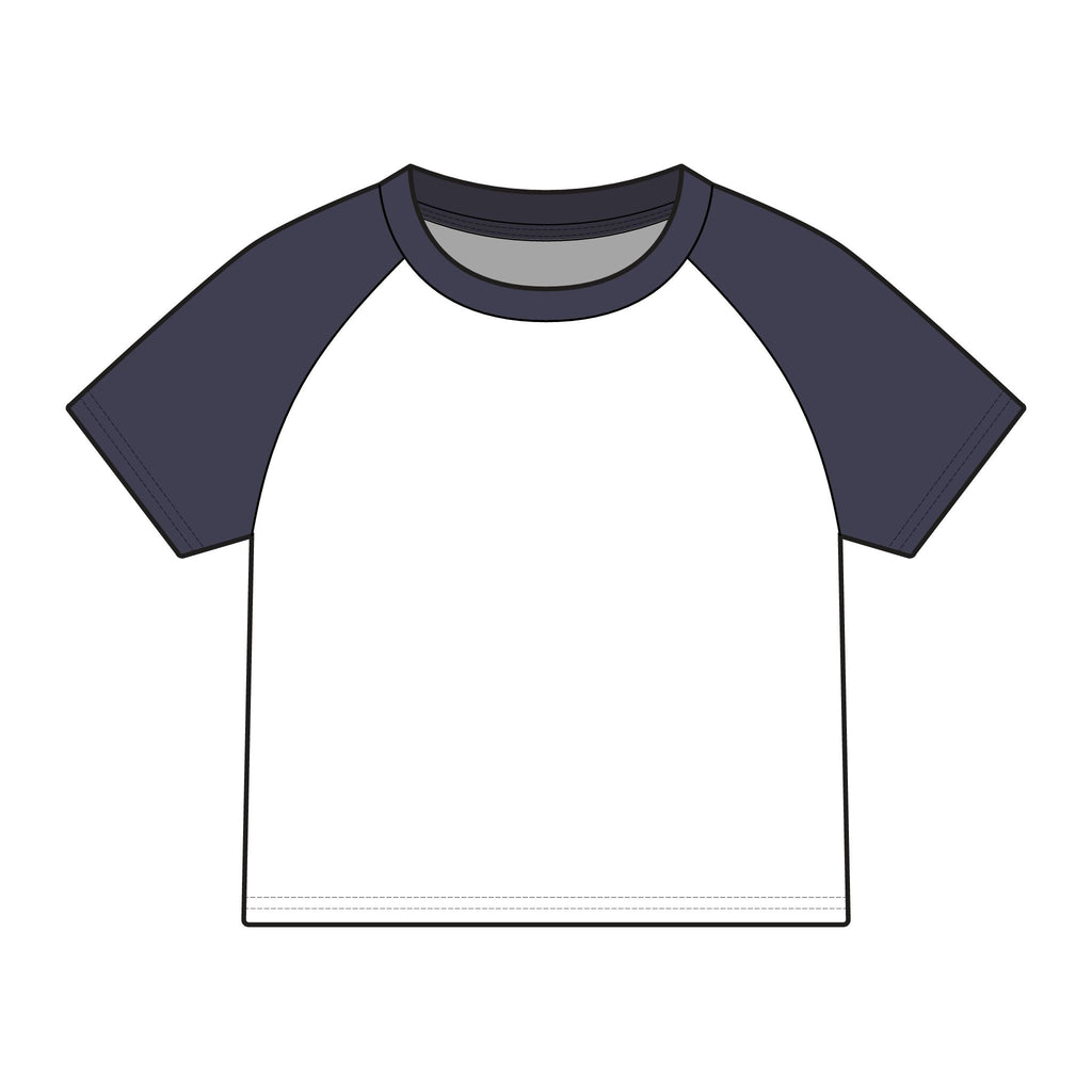 Travortium Script Raglan Tee — Women's Micro Rib Baseball Shirt