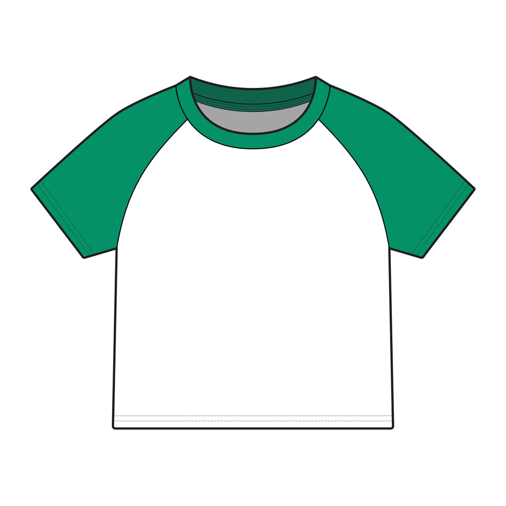 Travortium Script Raglan Tee — Women's Micro Rib Baseball Shirt