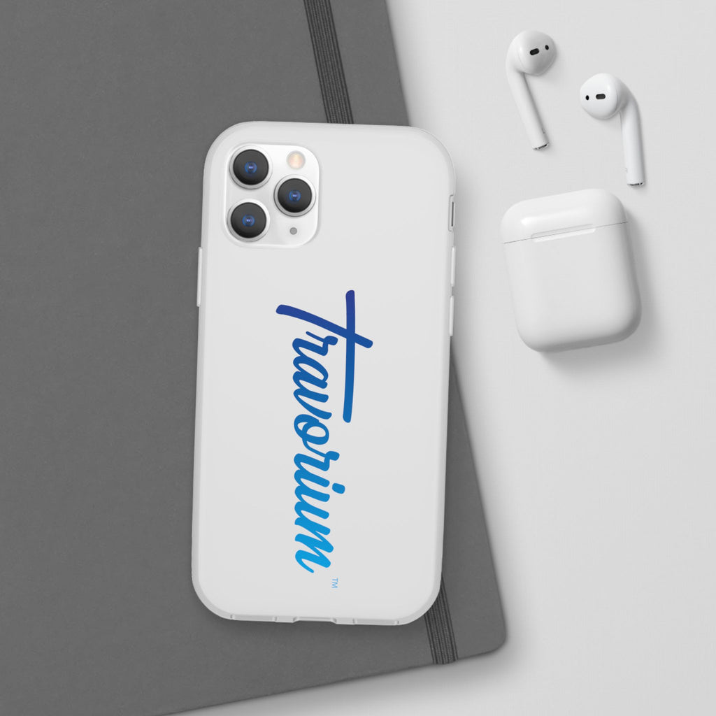 Phone Case — 'Travorium' Blue Script Flexible Protective Case