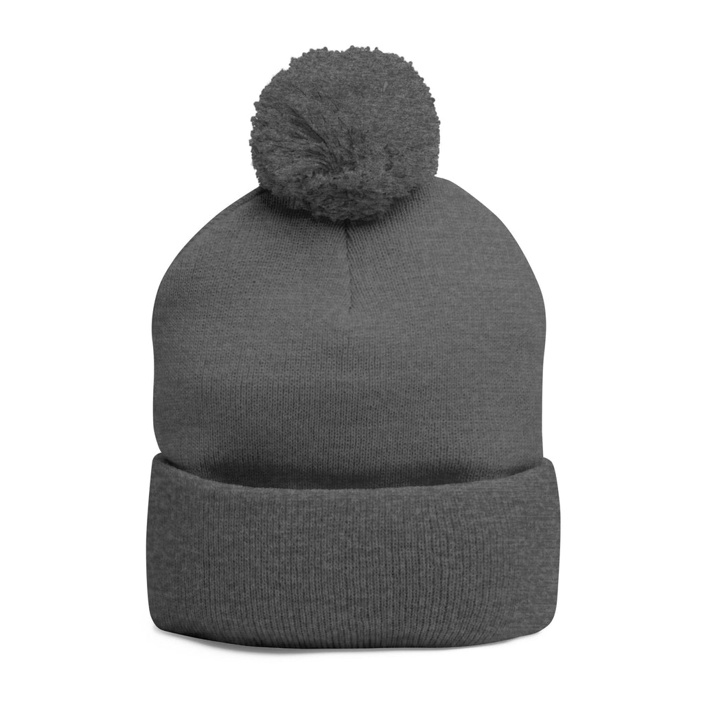 Pom-Pom Knit Cap — Embroidered 'Travorium' Winter Beanie
