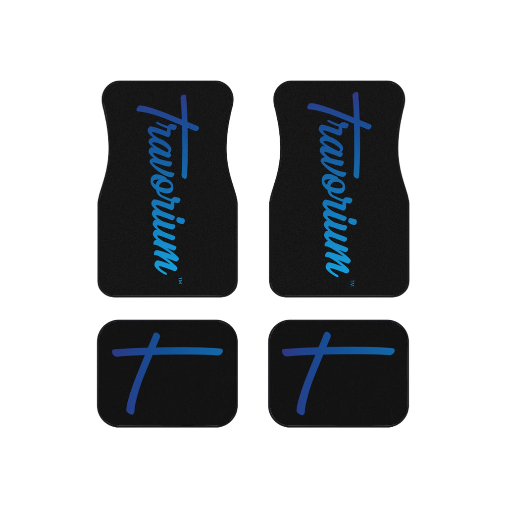 Car Mats — Personalized 'Travortium' Script Logo Floor Mat Set (4-piece)