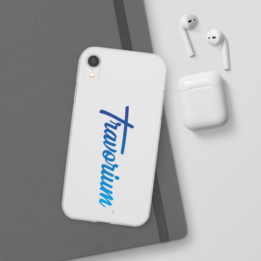 Phone Case — 'Travorium' Blue Script Flexible Protective Case