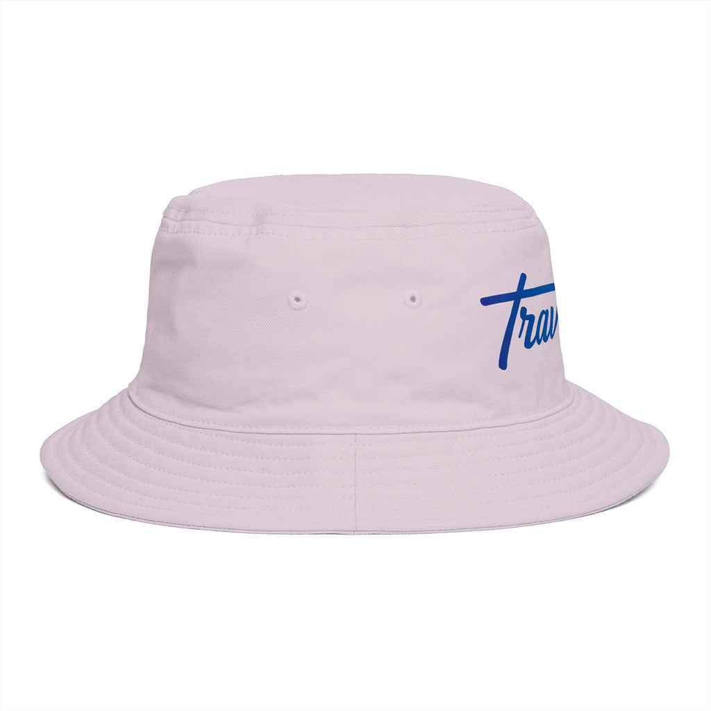 Travorium Embroidered Bucket Hat — Casual Script Logo Summer Sun Hat
