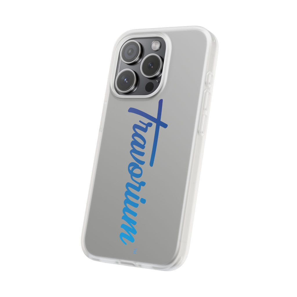 Phone Case — 'Travorium' Blue Script Flexible Protective Case