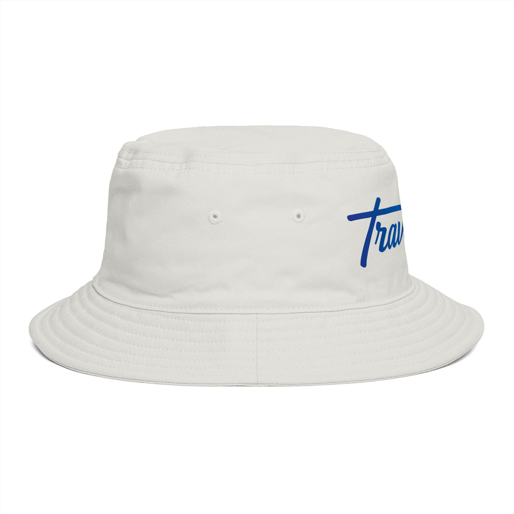 Travorium Embroidered Bucket Hat — Casual Script Logo Summer Sun Hat