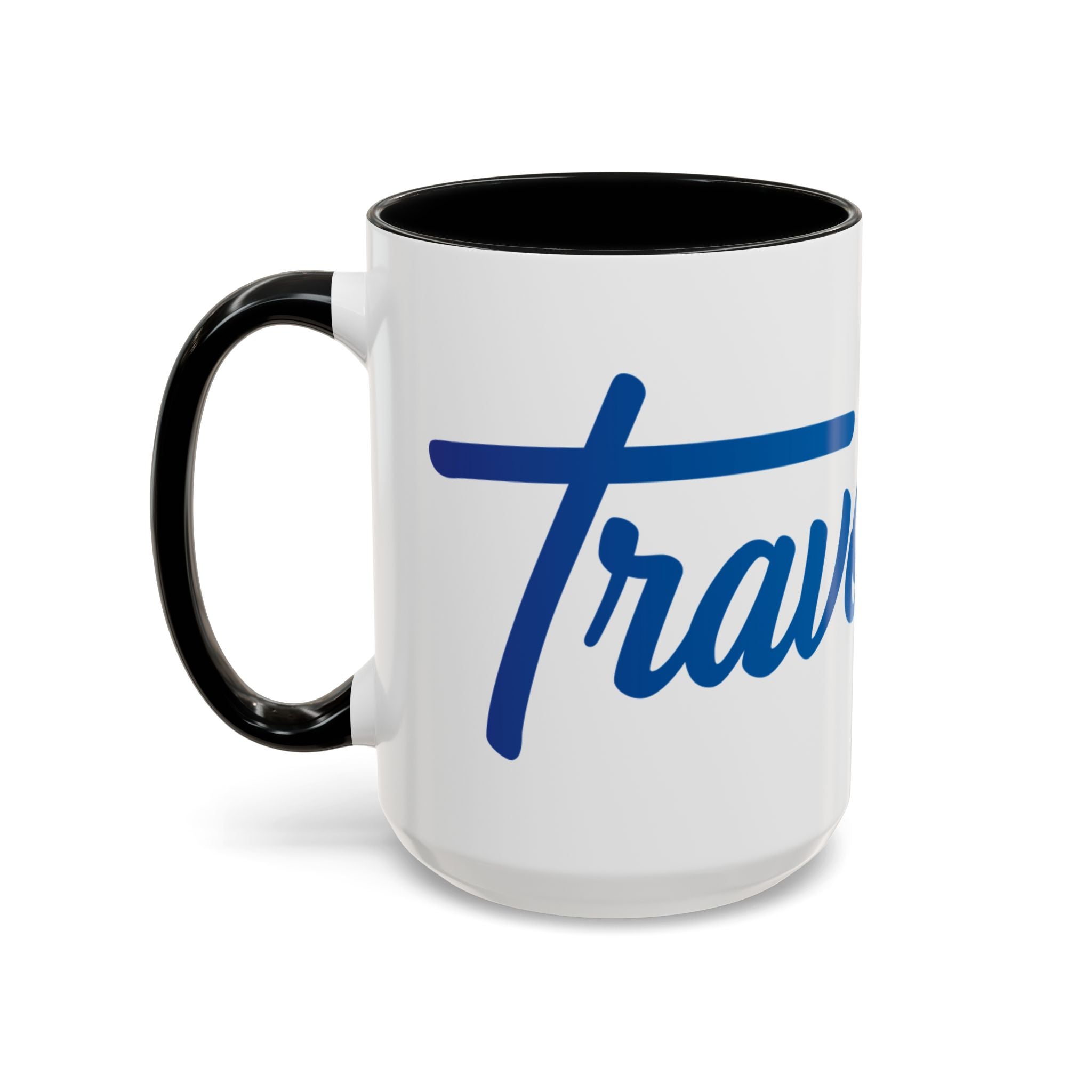 Favorite Premium Accent Coffee Mug – Script Logo Blue (11/15 oz)