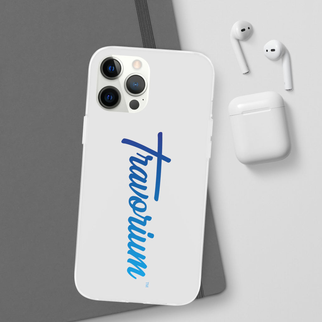 Phone Case — 'Travorium' Blue Script Flexible Protective Case