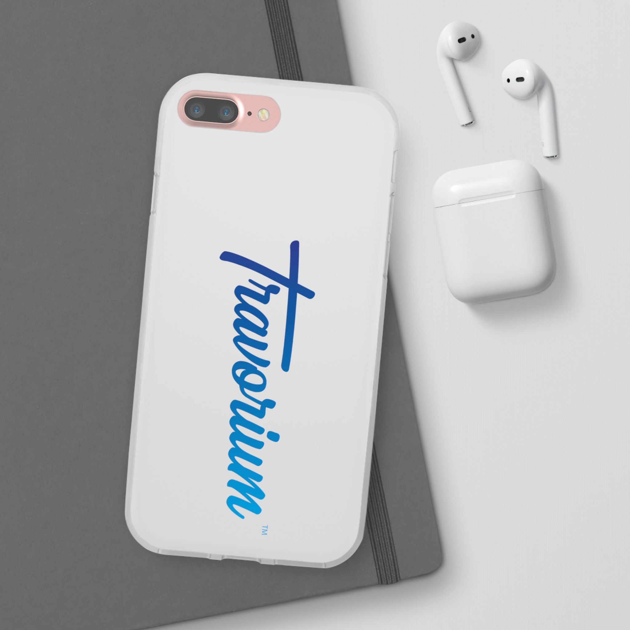 Phone Case — 'Travorium' Blue Script Flexible Protective Case