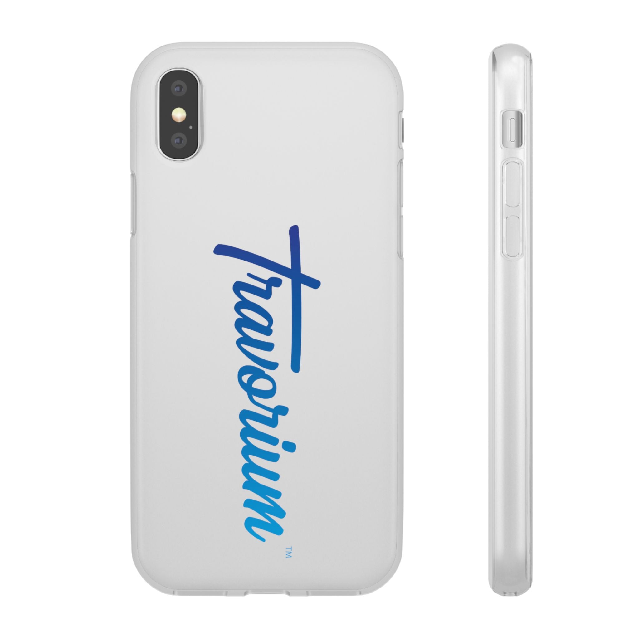 Phone Case — 'Travorium' Blue Script Flexible Protective Case