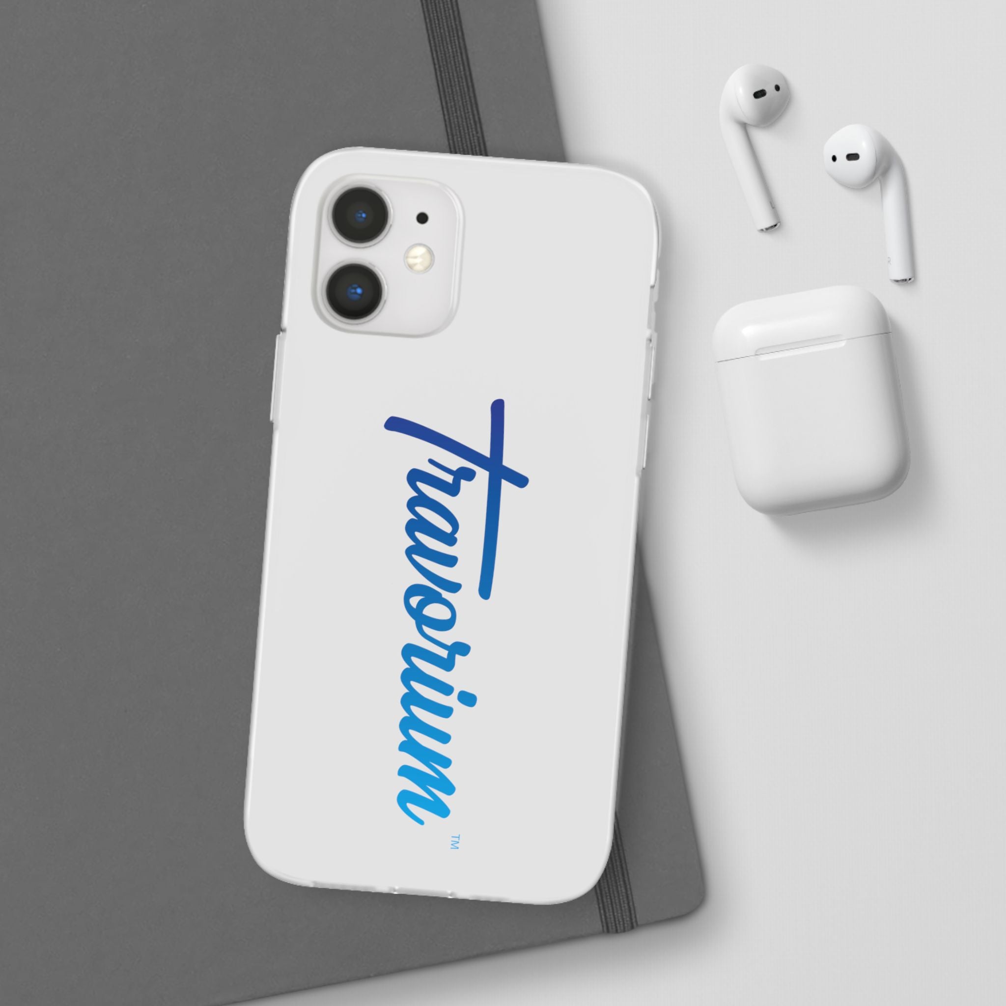 Phone Case — 'Travorium' Blue Script Flexible Protective Case