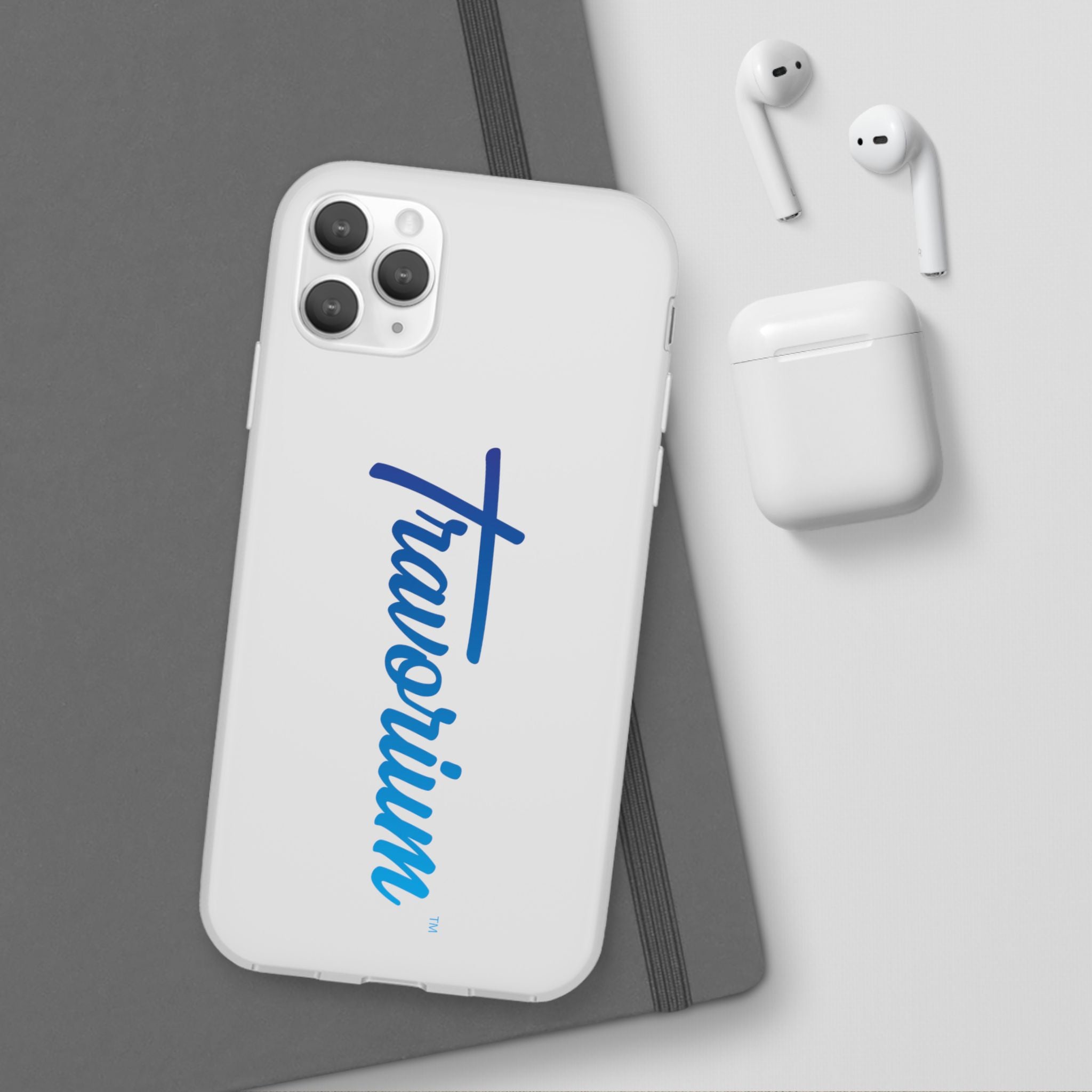 Phone Case — 'Travorium' Blue Script Flexible Protective Case