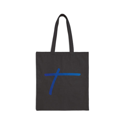 Canvas Tote Bag — Minimal Blue 'Travorium' Script Logo