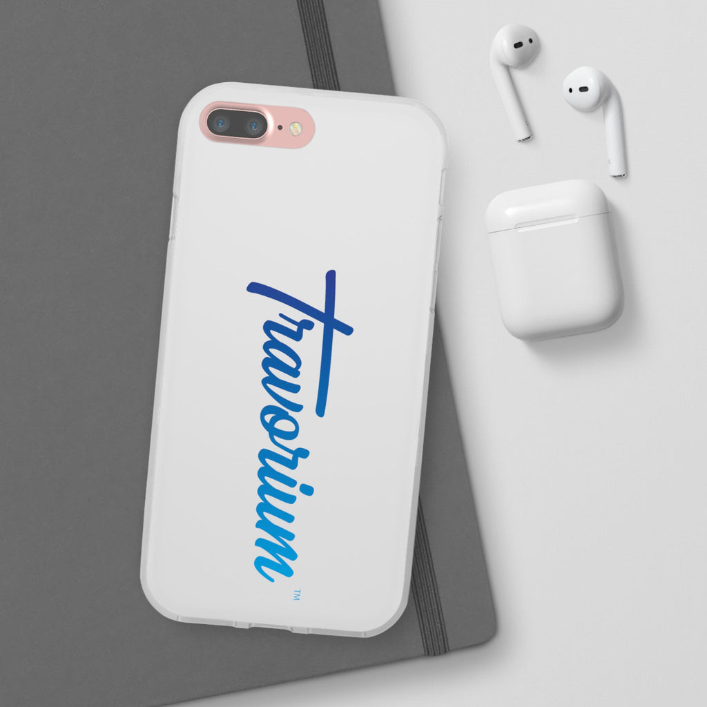 Phone Case — 'Travorium' Blue Script Flexible Protective Case