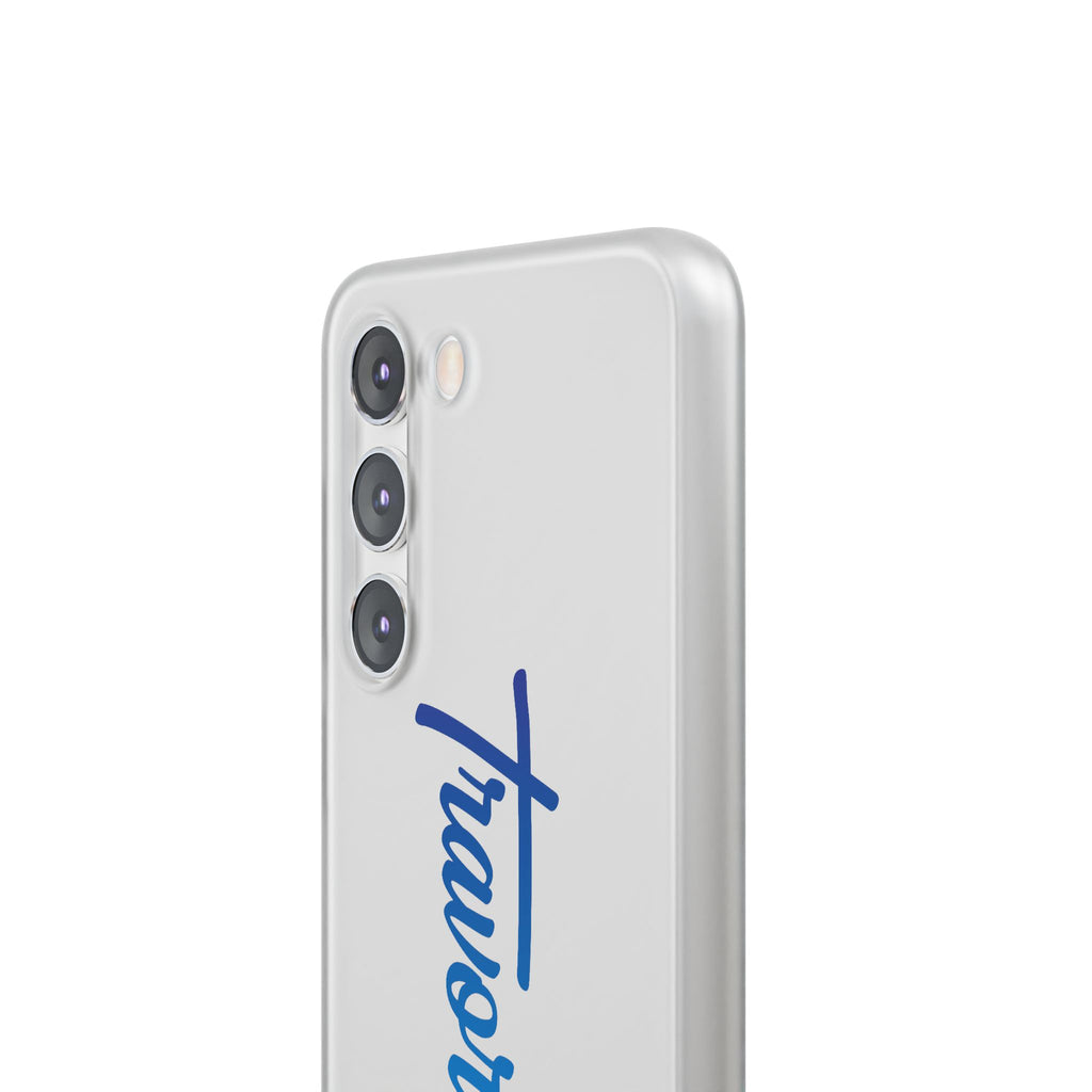 Phone Case — 'Travorium' Blue Script Flexible Protective Case