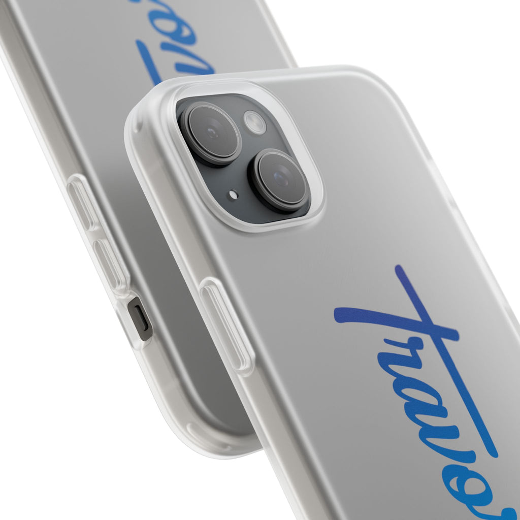 Phone Case — 'Travorium' Blue Script Flexible Protective Case