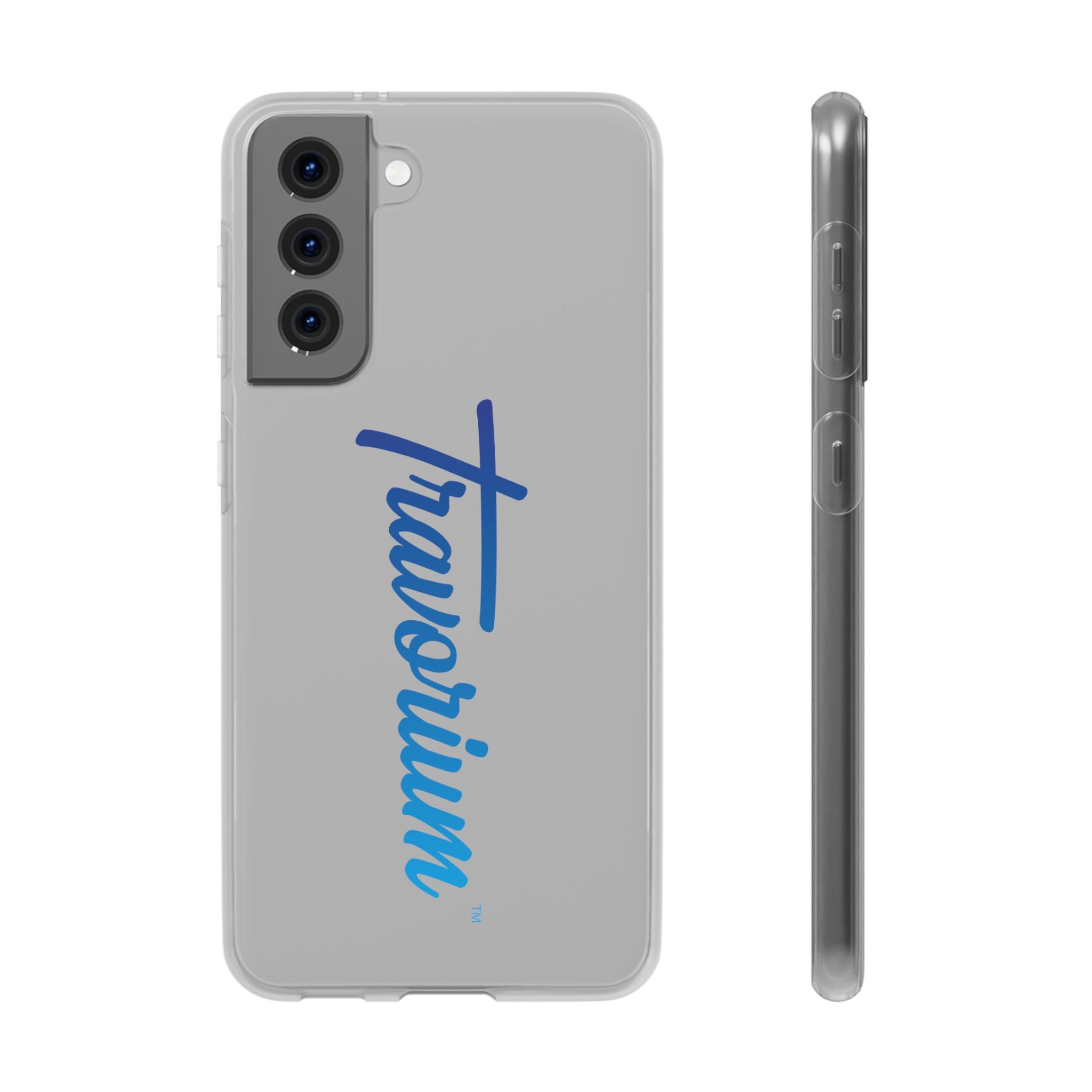 Phone Case — 'Travorium' Blue Script Flexible Protective Case