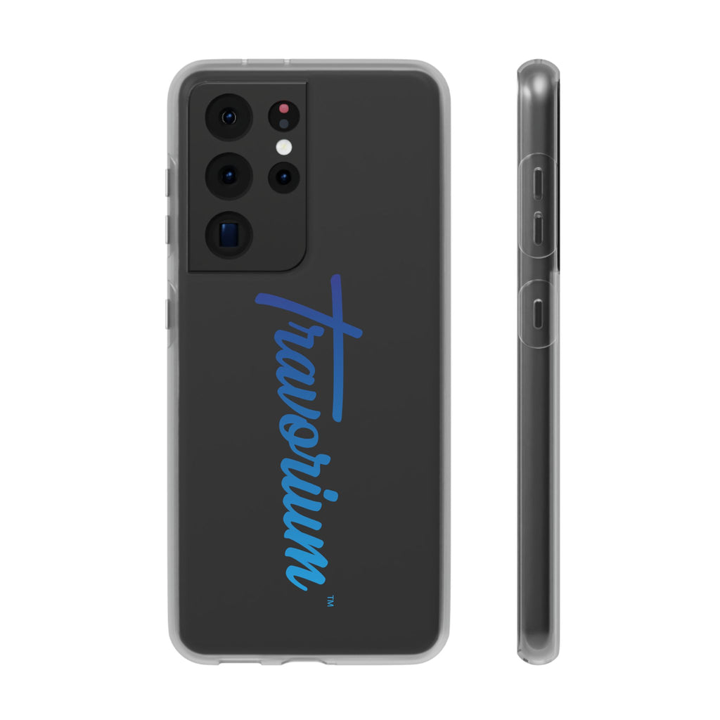 Phone Case — 'Travorium' Blue Script Flexible Protective Case