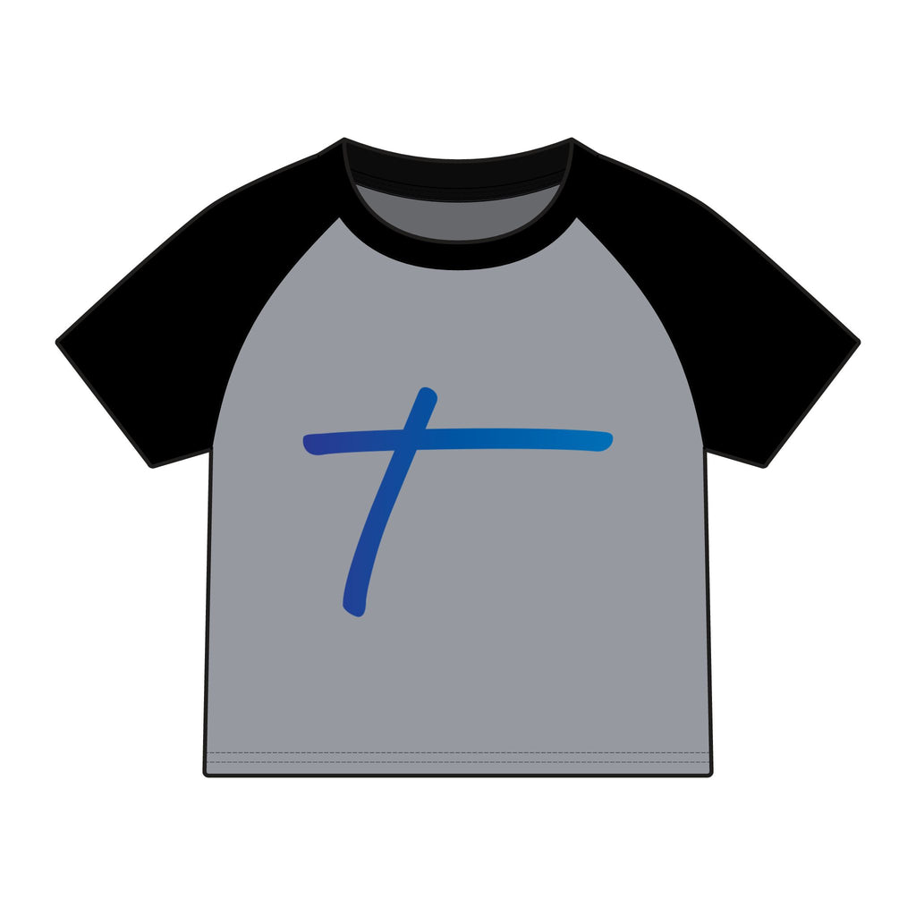 Travortium Script Raglan Tee — Women's Micro Rib Baseball Shirt