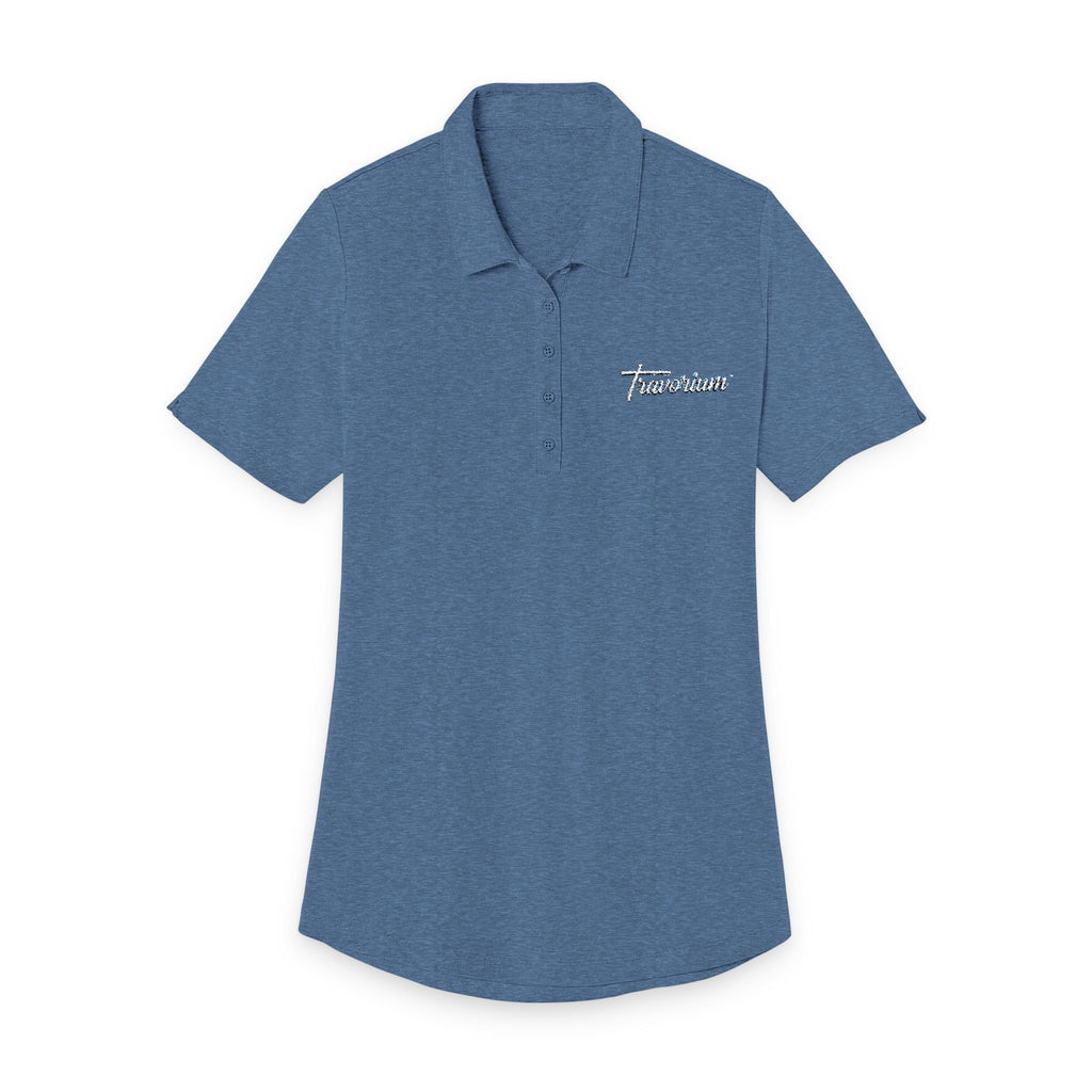 Ladies Floral Script Polo Shirt — Embroidered 'Tomorrow' Chest Logo