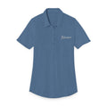 Ladies Floral Script Polo Shirt — Embroidered 'Tomorrow' Chest Logo