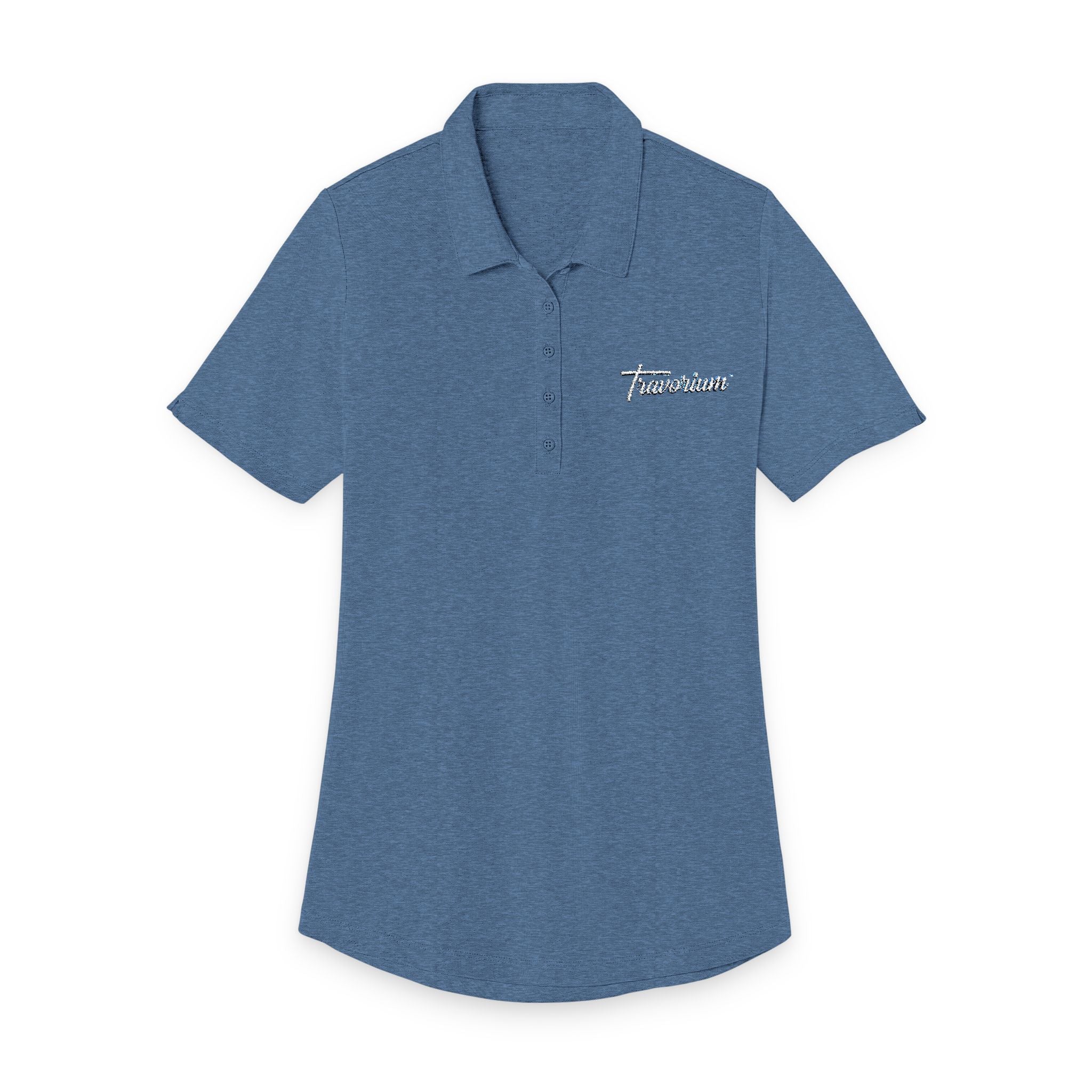 Ladies Floral Script Polo Shirt — Embroidered 'Tomorrow' Chest Logo