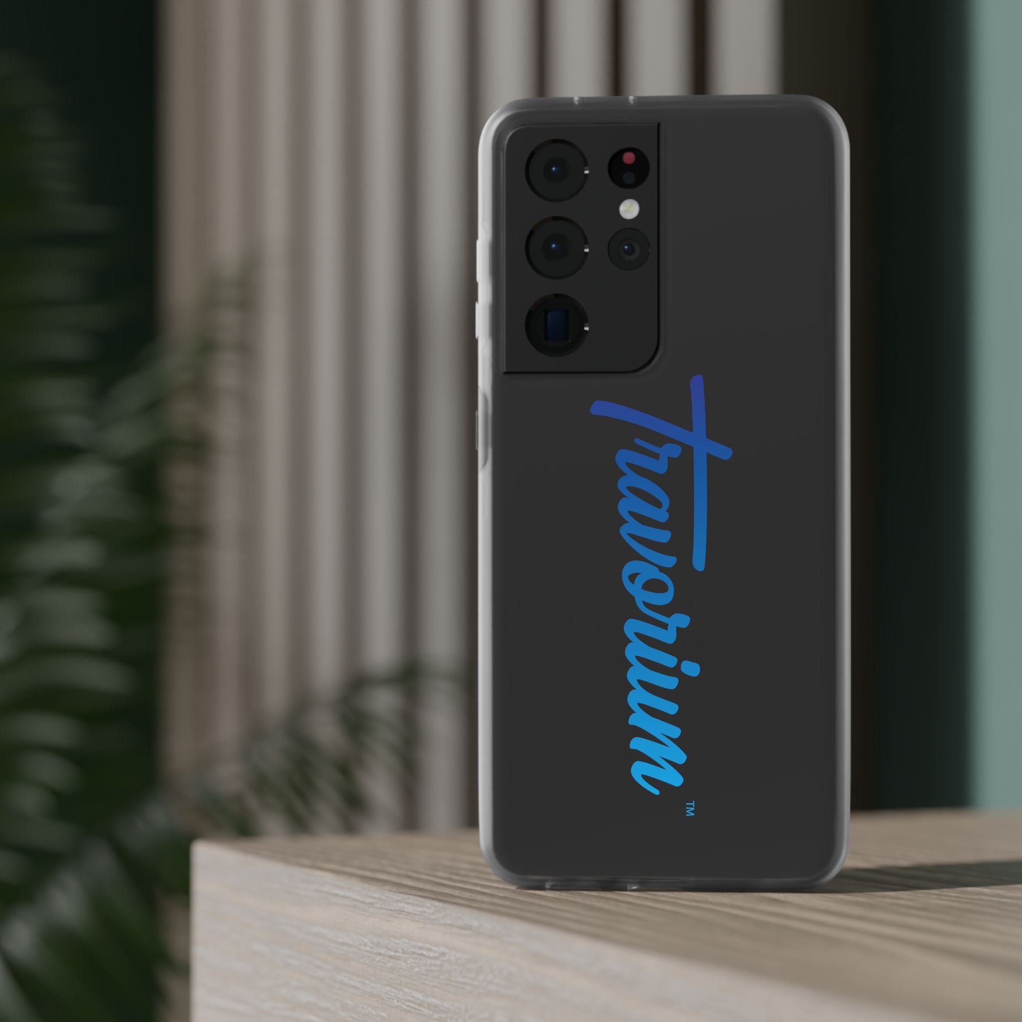 Phone Case — 'Travorium' Blue Script Flexible Protective Case