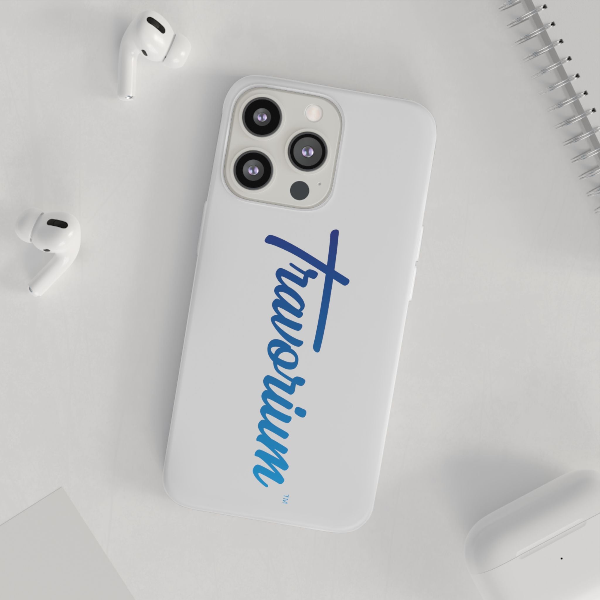 Phone Case — 'Travorium' Blue Script Flexible Protective Case