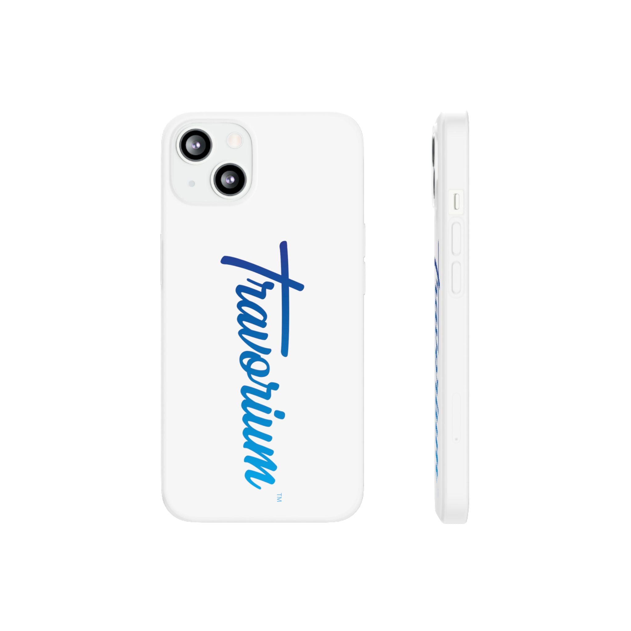 Phone Case — 'Travorium' Blue Script Flexible Protective Case