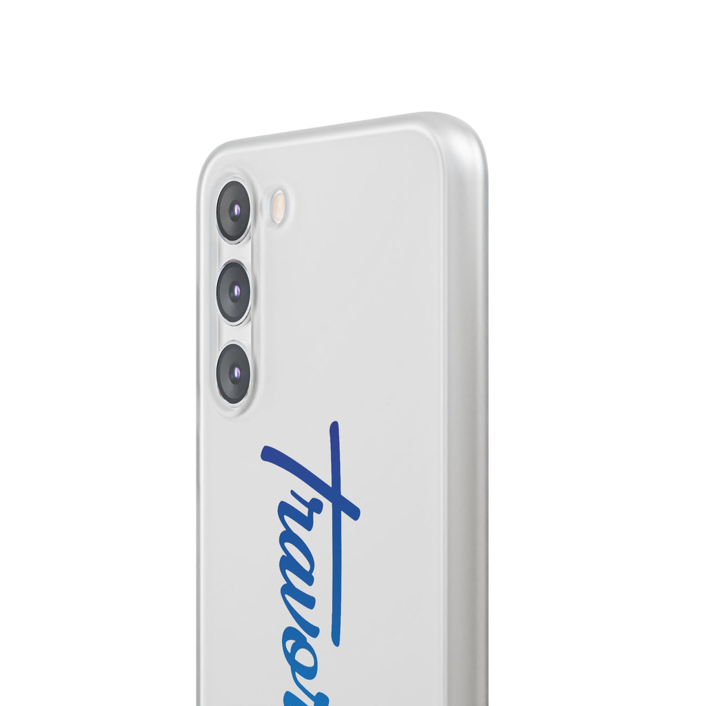 Phone Case — 'Travorium' Blue Script Flexible Protective Case