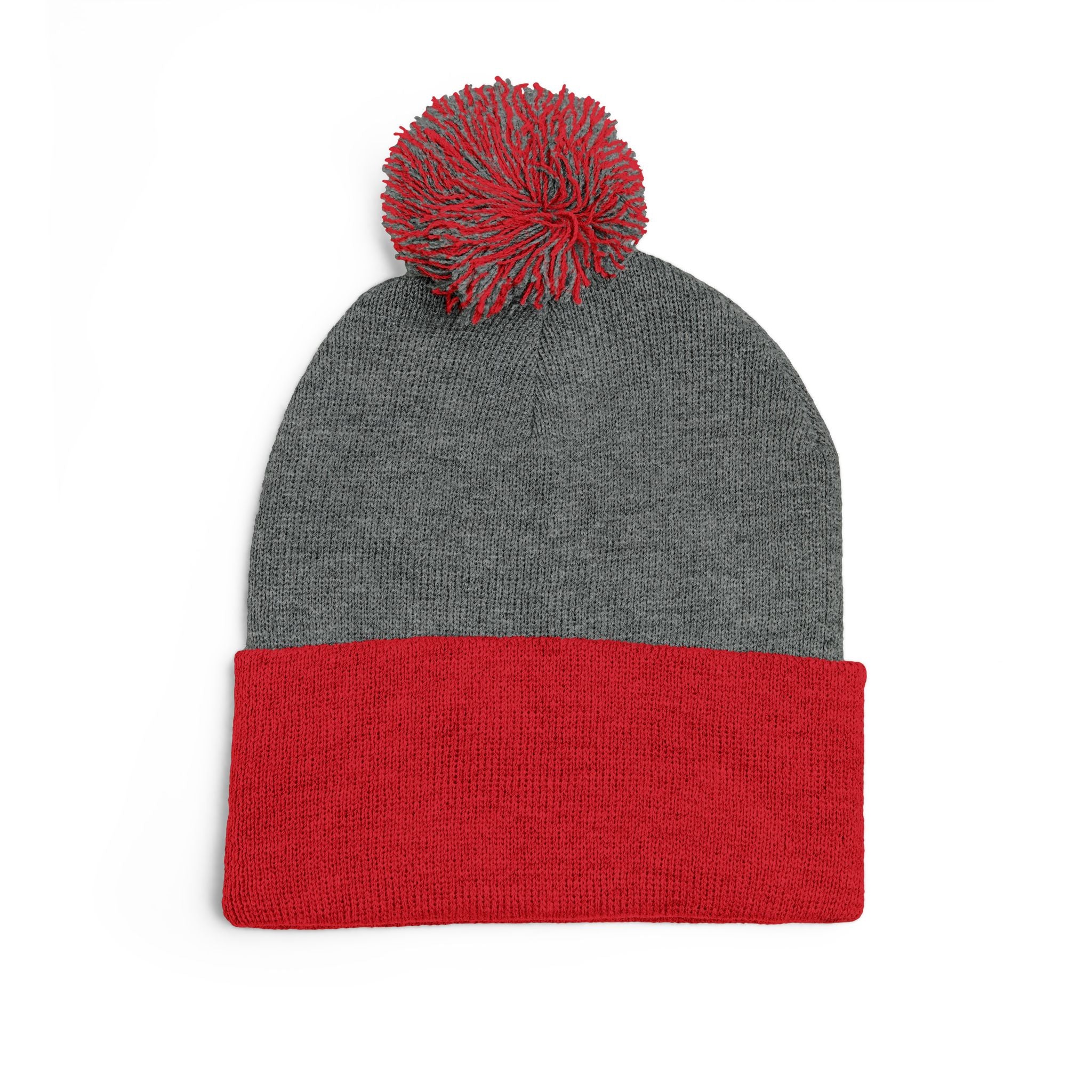 Pom-Pom Knit Cap — Embroidered 'Travorium' Winter Beanie