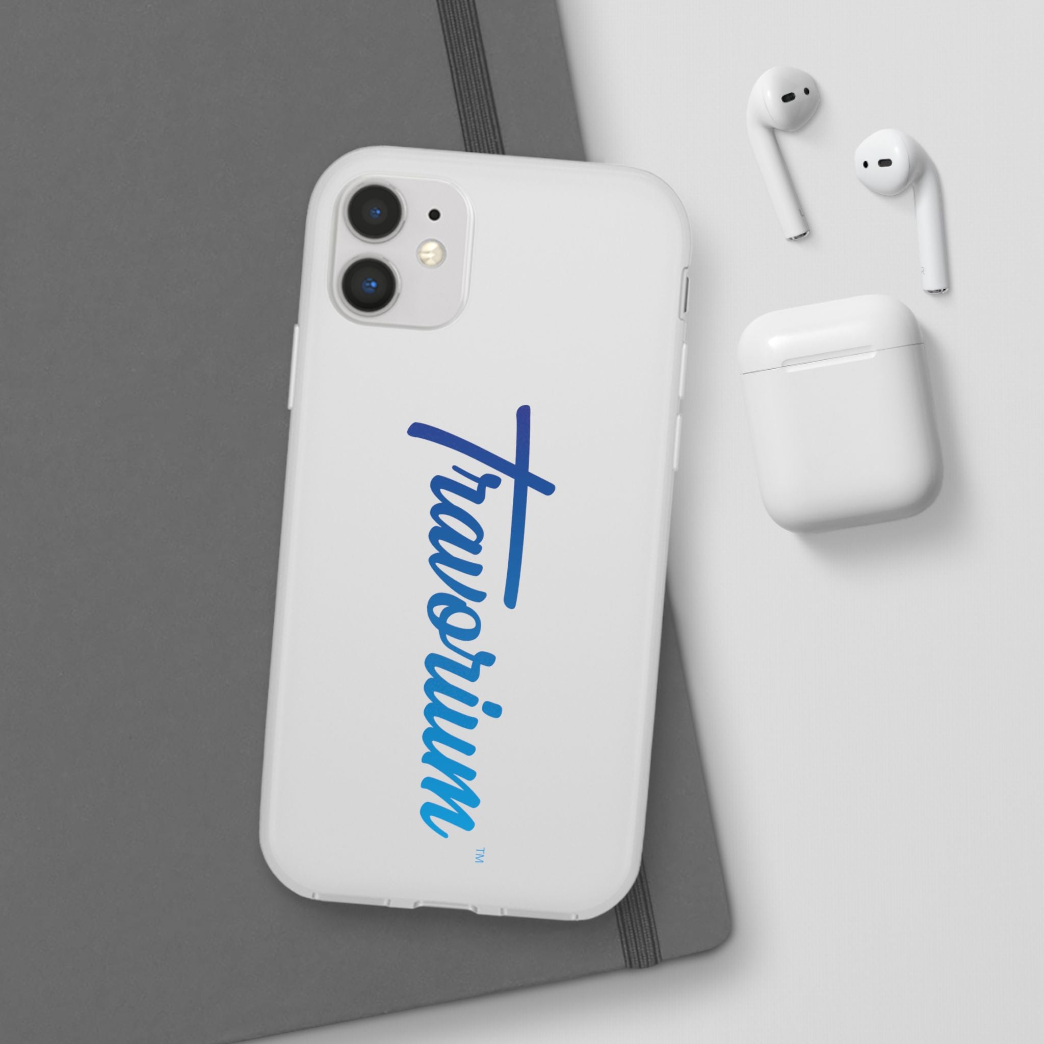 Phone Case — 'Travorium' Blue Script Flexible Protective Case